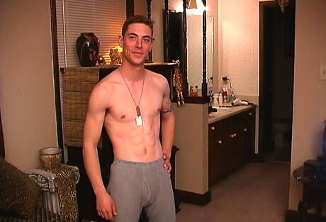 Beefy Matt playing with cock