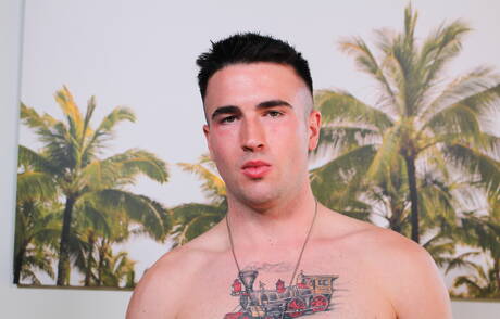 Superstud Jayce posing nude outside