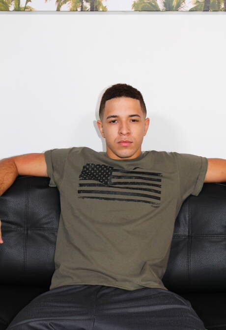 Active Duty: Strongman Diego teasing his dick outdoor