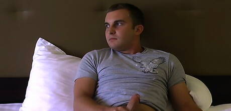 Husky guy Cade teasing his dick