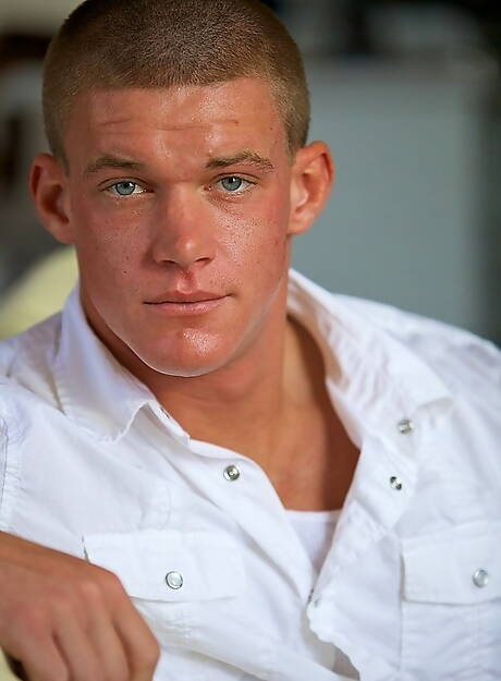 Active Duty: Hunk Tanner playing with cock