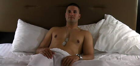 Active Duty: Hunky guy Ryan playing with dick