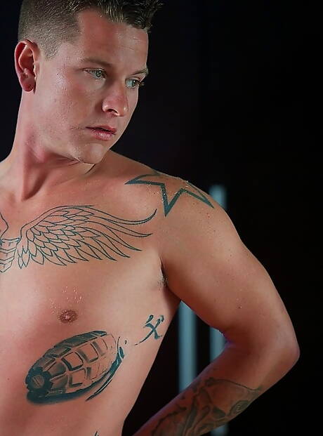 アメリカのスーパースタッド、チップ・タナーが裸のポーズをとる