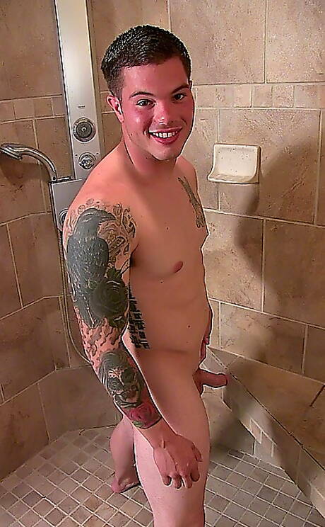 Beefy Morgan get naked and showing hot ass in bathroom