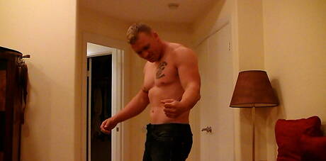 Bull Nick Tower undressing and showing his ass