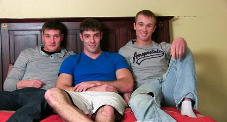 Active Duty: Horny boys Jake, Riley and Shea in hot 3some ass fuck action