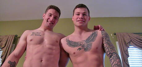 Muscular Shea and strongman Julian drilling an ass