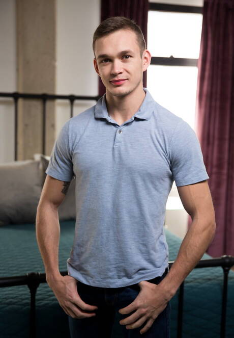 Next Door Studios: Two american boys beefcake Jackson Traynor and husky guy Spencer Laval in hot homosexual action