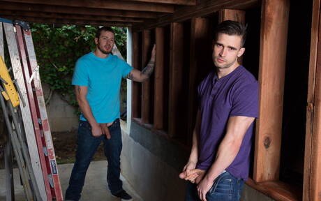 Knappe Amerikaanse jongens, hunk Mark Long en spierbundel Mathias maken de liefde