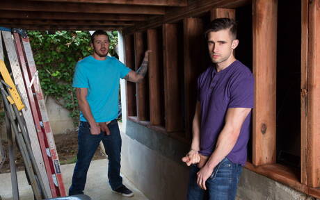 Knappe Amerikaanse jongens, hunk Mark Long en spierbundel Mathias maken de liefde