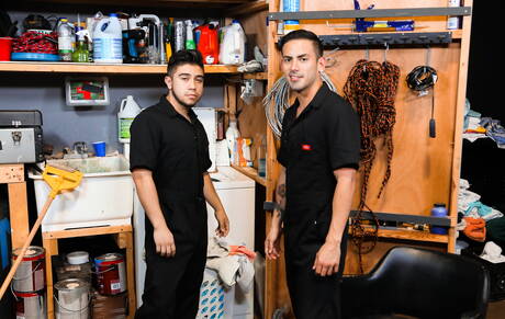 Latino tough guy Cesar Rossi and stud Rafael Cruz in hot ass fuck action