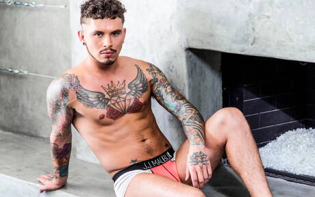 Beefcake Trey Donovan and american husky guy Seth Knight have a hot interracial sex