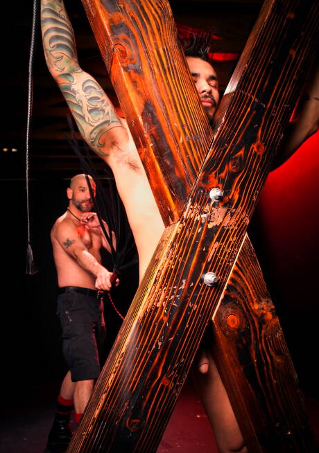 American muscular Tony Buff and colombian beefy Draven Torres in ass spanking scene