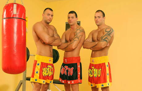 Garotos tarados Jason Visconti, Jimmy Visconti e Joey Visconti se chupando e transando