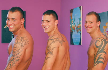 淫蕩男孩 Jason Visconti、Jimmy Visconti 和 Joey Visconti 的激烈三人性愛