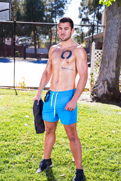 Latin superstud Jimmy Durano and american stud Dante Colle sucking and fucking each other outside