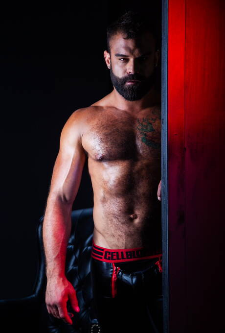 Canadian hairy bear Drake Masters and  James Stevens in dick sucking scene