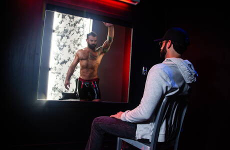 American hairy stud Tegan Zayne and canadian mature bear Drake Masters fuck ass after sucking