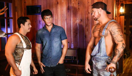 ホットなアメリカ人の男の子、ハスキーな男のポール・キャノンとたくましいトビアスは屋外でお互いを愛しています