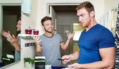 Nice american boys tough guy Connor Maguire and hunk Max Wilde in hot homosexual scene