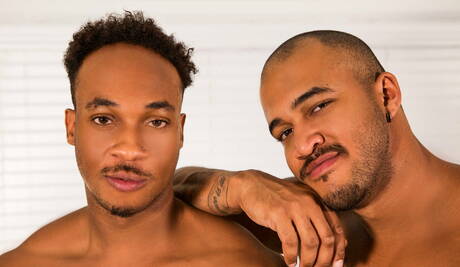 Ebony husky guy Jason Vario and ebony hunky guy Trent King have a hot couple scene