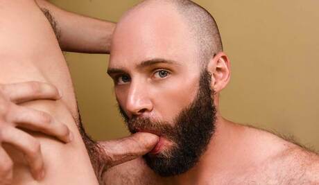 American beefy Johnny Rapid and muscular Hunter Adrian fuck ass after sucking dick