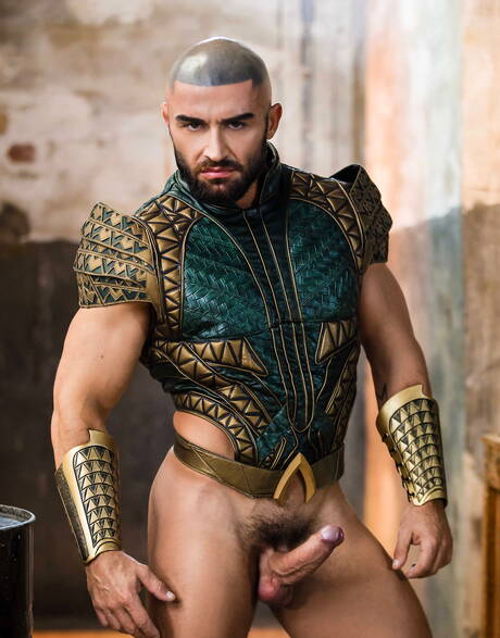 Men: American hairy stud Colby Keller and french bodybuilder Francois Sagat fuck after blowjob