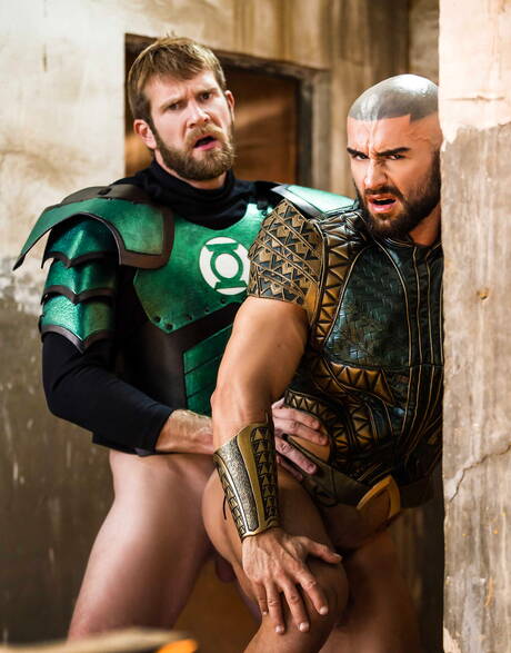 American hairy stud Colby Keller and french bodybuilder Francois Sagat fuck after blowjob