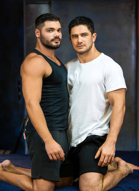 Russian well-built Dato Foland and  Nicolas Brooks sucking and fucking each other