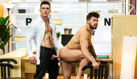 English superstud Paddy Obrian and latin muscular Pietro Duarte sucking and fucking each other