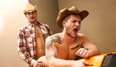 Sexy Amerikaner, harter Kerl Allen Lucas und Hengst Sean Maygers in heißer Homosexuellenszene