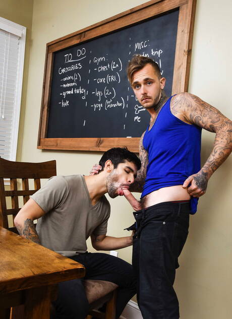 Men: American pornstars stud Brian Michaels and otter Ty Mitchell have a good anal sex