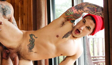 Canadian bull Ryan Bones and canadian beefcake Pierre Fitch in hot homosexual action outdoor