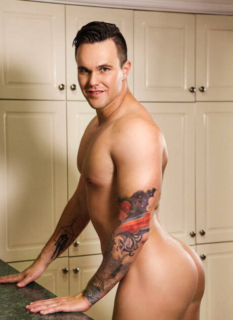 Canadian hunk Ethan Chase and canadian muscular Beau Reed banged each other in kitchen