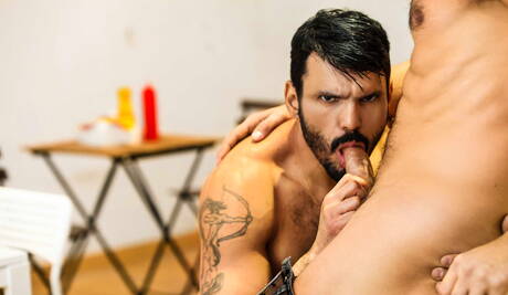Latino otter Jean Franko and  Dominic Arrow sucking and fucking each other