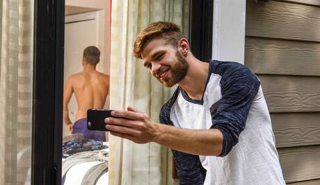 American tough guy Johnny Rapid and russian strongman Dalton Briggs have a hot couple sex in the kitchen