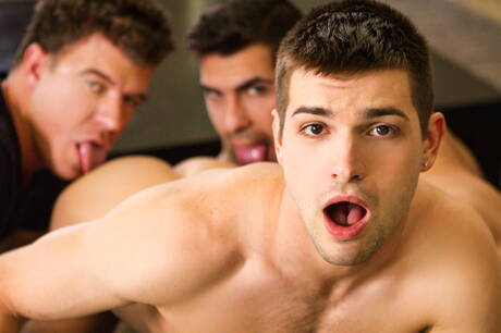 Sexy guys Johnny Rapid, Jj Knight and Damien Stone sucking and screwing each other