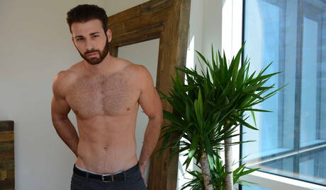 American hairy stud Jarec Wentworth and latin hunk Nicoli Cole in hard anal sex outside