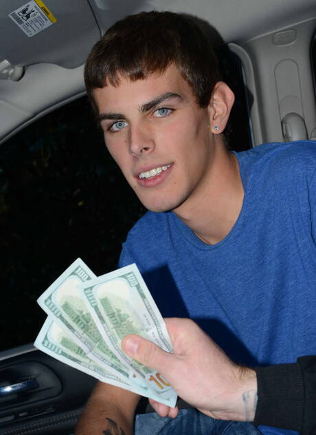 American stud Matt Wellington and young dude Cayden Wyatt have a hot couple sex outside