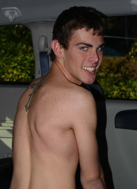 American stud Matt Wellington and young dude Cayden Wyatt have a hot couple sex outside