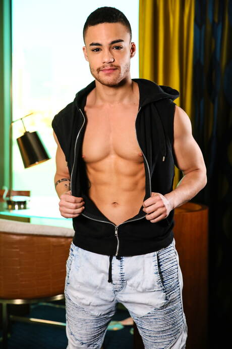 Americanos sensuais, o urso peludo Ricky Larkin e o forte Beaux Banks em sexo anal quente