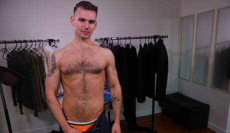 American pornstars superstud Bennett Anthony and hairy stud Chris Harder in blowjob scene