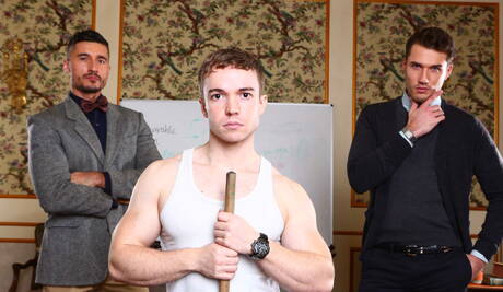 Slovak tough guy Jay Roberts and french hunk Theo Ford fuck after blowjob