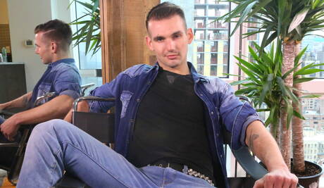 Hot american guys strongman Will Braun and otter Chris Harder fuck ass after sucking cock with fisting