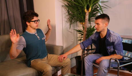 Hot american guys strongman Will Braun and otter Chris Harder fuck ass after sucking cock with fisting