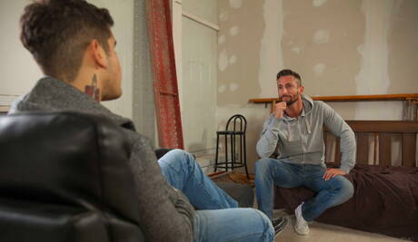 Hunky guy Nick North and canadian beefcake Pierre Fitch have a hot couple sex