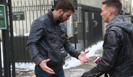 Sexy americans, hairy stud Jarec Wentworth and hairy stud Chris Harder have a hot couple scene outside