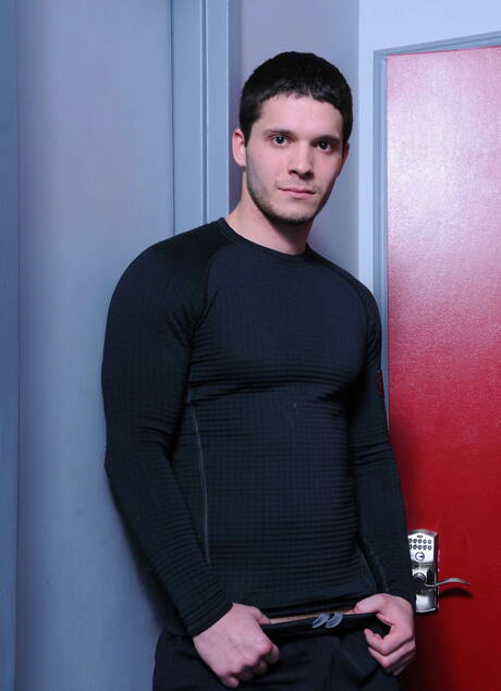 Hot american boys tough guy Tom Faulk and strongman Haigen Sence in hot ass fuck action outdoor