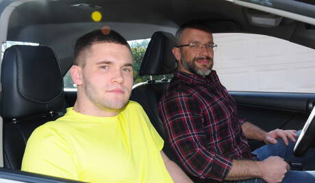 Brazilian beefcake Rafael Alencar and american otter Jack Radley in hot homosexual scene outdoor