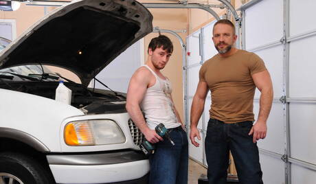 Hot american guys well-built Scott Harbor and stud Dirk Caber fuck ass after blowjob and fisting